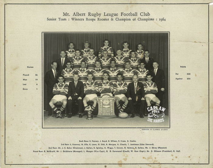 Mt Albert Rugby Legaue Senior Team 1964 